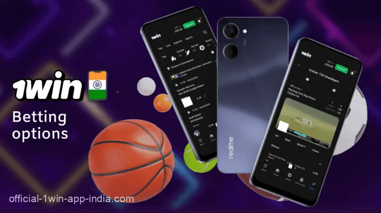 Betting Options in the 1win India mobile app